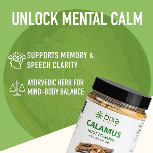 Miniatura 4 de bixa BOTANICAL Raíz de calamus - Polvo de raíz natural para la salud intestinal y el apoyo al enfoque, vegano, sin OMG, tratado al vapor, suplemento