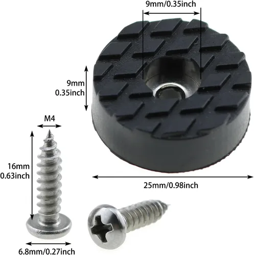Miniatura 4 de 20 piezas de patas de goma roscadas redondas almohadillas antideslizantes de goma para muebles con tornillos para patas de silla, protector de piso