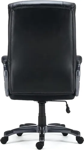 Miniatura 5 de STAPLES Lockland - Silla ergonómica de oficina para gerentes, acolchada grande y alta, altura ajustable, marco de metal, cuero regenerado