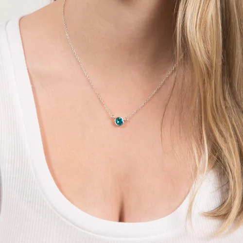 Miniatura 4 de Liza Birthstone January Garnet 17"-18.5" Necklace with 0.25" Crystal Pendant made from Austrian Crystals