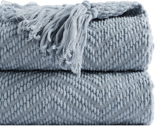 Miniatura 16 de BATTILO HOME Manta azul marino para sofá, cobija de punto azul de 50" x 60", cobija azul marino súper suave y cálida para silla, sofá, decoración