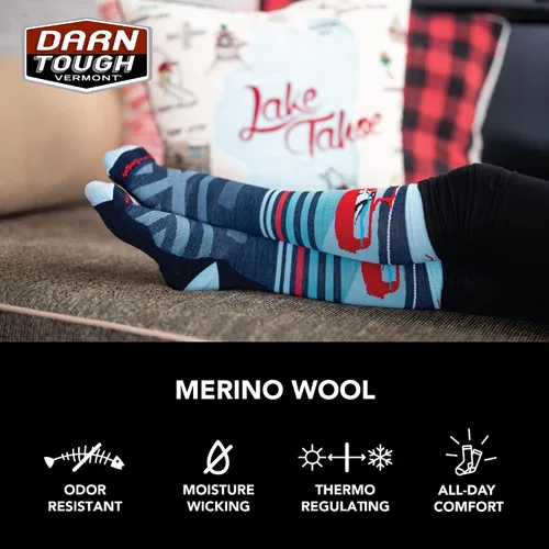 Miniatura 5 de Darn Tough Calcetines de nieve OTC de peso medio con cojín para niños Pow Cow (estilo 3804)