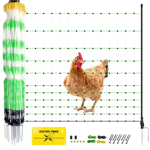Red eléctrica para cercas – Cercas de pollo para el patio, red semirrígida para ganado o aves de corral, valla de red de aves de corral de doble