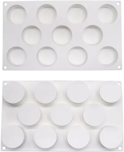 Miniatura 4 de Molde de silicona de cilindro plano para hornear, cubierta de chocolate, galletas, sándwich, muffins, magdalenas, pasteles, pudín, gelatina