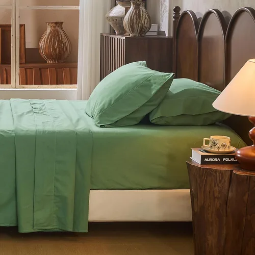 Miniatura 32 de Juego de sábanas de lino 100% tamaño King, juego de sábanas de lino transpirable y duradero de 4 piezas, ropa de cama suave para todas