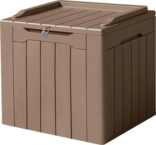 Miniatura 33 de Devoko 29 Gallon Waterproof Outdoor Storage Box Resin Deck Box Lockable and UV Resistant for Patio Furniture, Garden Tools (Black, 29 Gallon)