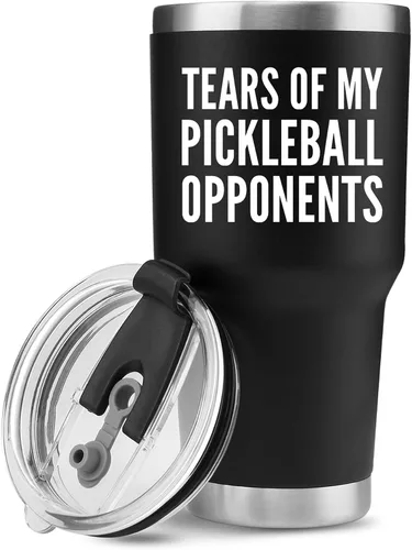 Miniatura 9 de Panvola Tears of My Pickleball - Vaso de acero inoxidable con aislamiento al vacío para papá, mamá, abuelo, abuela, con tapa extraíble y popote