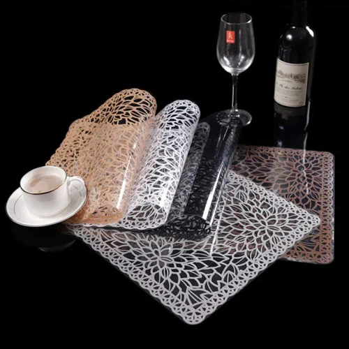 Miniatura 5 de juego de 6 manteles individuales impermeables para mesa de comedor, lavables con un paño