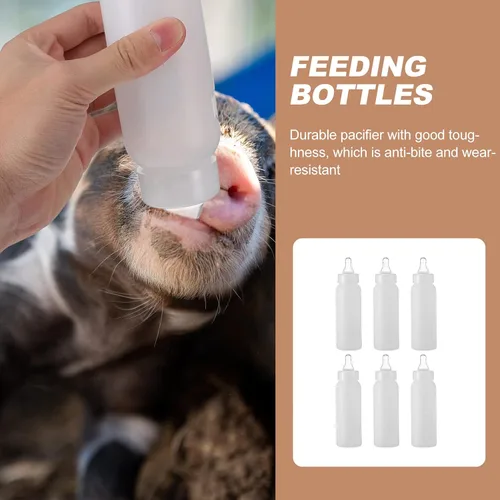Miniatura 4 de 6 unids de cordero biberones de alimentación animal cordero cabra leche ternero leche alimentador para ovejas s blanco 8.5 fl oz