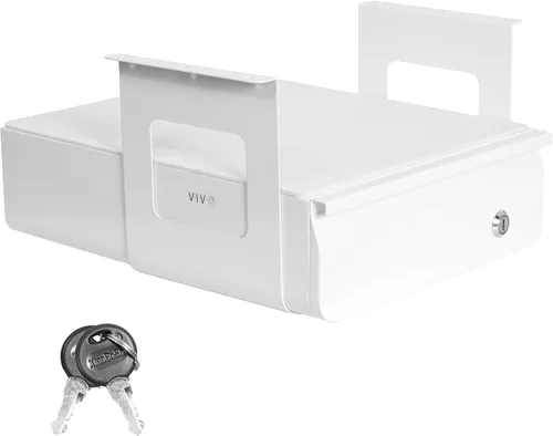 Miniatura 12 de VIVO Cajón deslizante con cerradura de 13 pulgadas para debajo del escritorio, organizador de almacenamiento seguro para oficina en casa, negro