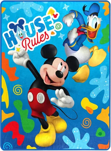 Miniatura 2 de Northwest - Manta Sherpa de Mickey Mouse de tacto de seda, 60" x 80", Buddies Rule