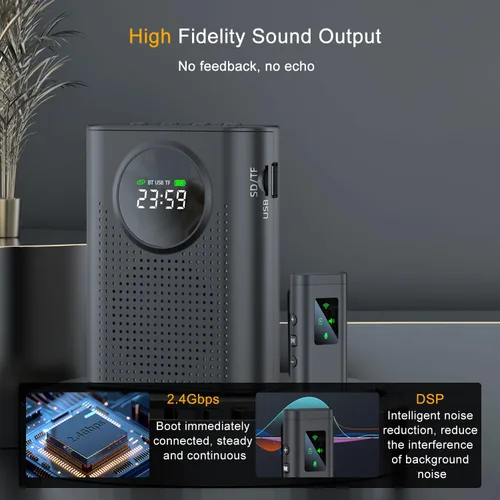 Miniatura 3 de Amplificador de voz Bluetooth para profesores W micrófono magnético de solapa inalámbrico, mini megáfono de 15 W para aula, sistema PA de altavoces