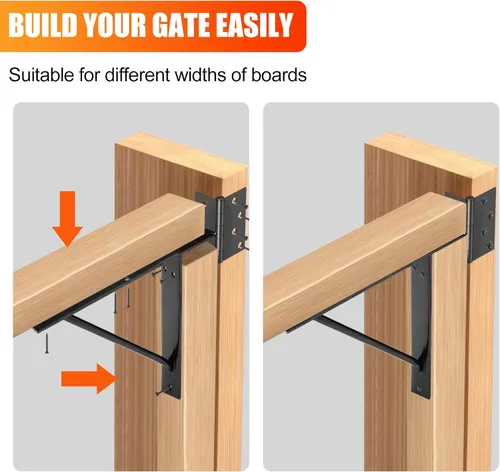 Miniatura 2 de Mofeez Kit de soporte de esquina para puerta, sin hundimiento, para puertas de cobertizo, puertas de entrada, puertas de corral, ventanas de madera