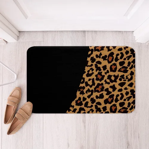 Tapete de baño con estampado de leopardo para decoración del hogar, animales de guepardo africano y vida silvestre, tapete de microfibra de felpa