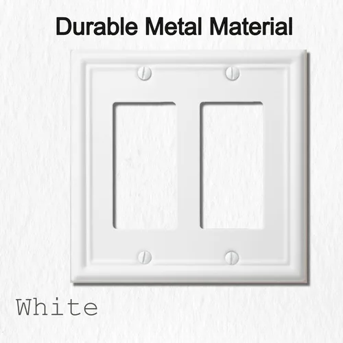Miniatura 3 de OKAWYC Luca - Placa de pared de metal para interruptor de luz de decoración doble, paquete de 2 unidades, basculante doble de 2 segmentos