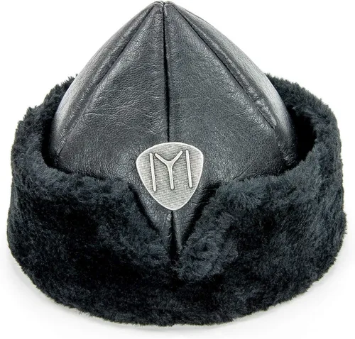 Turkish Ottoman Bork Hat for Boys, Ertugrul Hat for Kids, Leather Fur Winter Cap, Faux Fur and Faux Leather