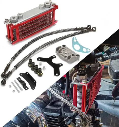 Miniatura 9 de Kit de enfriador de aceite de motocicleta Radiador de enfriamiento universal para CRF XR KLX 50 70 90 110 125 140cc SSR Taotao Coolster Kayo Dirt