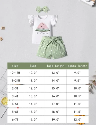 Miniatura 7 de MIGU Toddler Girl Clothes Summer Girls Clothing Sets Girl Stuff T-shirt Shorts Headband 3pcs Sets Gifts