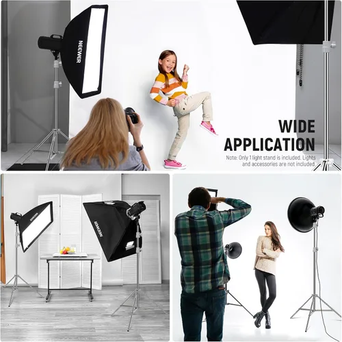Miniatura 5 de NEEWER Soporte de Luz Mejorado de 75"/190cm de Acero Inoxidable con Resorte, Trípode de Fotografía Plegable con Juntas de Tubo Más Resistentes