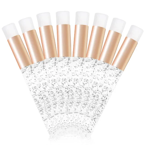 Miniatura 15 de 30 cepillos de champú para extensiones de pestañas de cristal con purpurina con contenedor, herramienta removedor de cepillos para puntos negros
