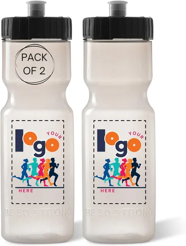 Miniatura 16 de Botellas de agua deportivas 50 Strong – Botellas de plástico reutilizables de 22 oz libres de BPA con tapa de tracción – Fabricadas en EE. UU.