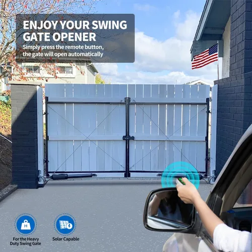 Miniatura 2 de TOPENS PW802 - Abridor automático de puerta para puertas batientes dobles resistentes de hasta 18 pies por brazo, operador de puerta oscilante dual