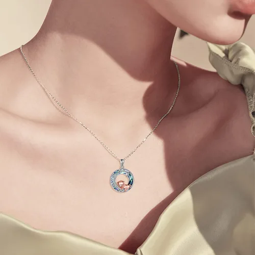 Miniatura 2 de Collar de cerdo de plata de ley S925, collar de cerdo de origami para mujer