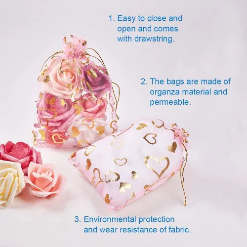 Miniatura 2 de Stratalife - Bolsas de organza con cordón de malla de 4 x 6 pulgadas, bolsas de joyería a granel, bolsas de recuerdos de fiesta para bodas, baby 50