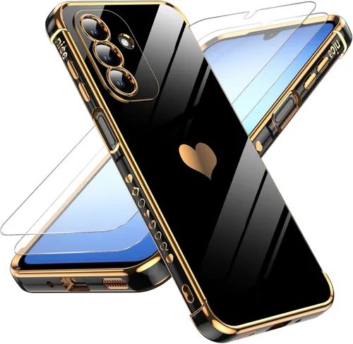 Miniatura 32 de LeYi for Moto G 5G 2025 Case: with Tempered Glass Screen Protector [2 Pcs]+ Full Camera Lens Protection,Love Heart Plating Cute Luxury Soft TPU