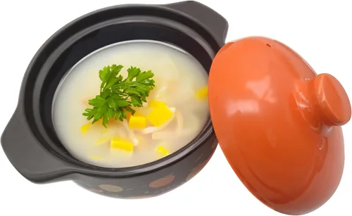 Miniatura 2 de Uniware® Olla de cerámica resistente a prueba de calor, blanca, (3.8 litros (9 pulgadas de alto x 4.5 pulgadas de profundidad)