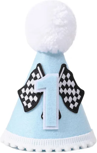 TUTOTU Sombrero de primer cumpleaños de coche de carreras, decoraciones vintage de fiesta de carreras, accesorios para fotos de cumpleaños de un