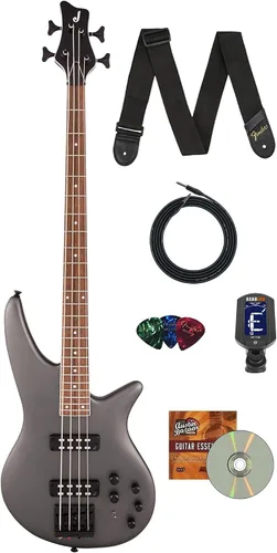 Miniatura 12 de Jackson Concert Bass CBXNT DX IV Guitarra Bajo - Paquete Negro Brillante con Cable, Correa de Guitarra, Afinador, Púas y DVD Instructivo de Austin