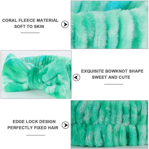 Miniatura 2 de LADES Diadema suave para el cuidado de la piel, tela ajustable, cómoda y elástica, bonitos patrones para maquillaje, facial, antideslizante, diadema