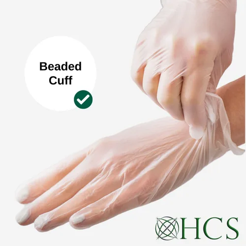 Miniatura 4 de HCS - Guantes de vinilo transparente, desechables, sin látex, sin polvo, guantes desechables de vinilo, cocina, preparación de alimentos, limpieza