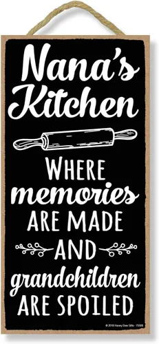 Miniatura 7 de Honey Dew Gifts, Mimi's Kitchen where Memories are Made, 75579 - Letreros colgantes de 10 x 5 pulgadas, arte de pared, letrero decorativo de madera