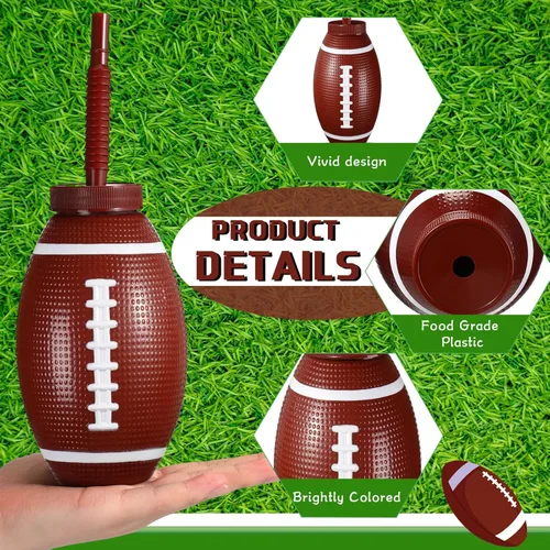 Miniatura 3 de Sumind 12 vasos deportivos con pajitas y tapas, vasos de plástico de 17 onzas a granel para adultos, cumpleaños, fiestas temáticas, suministros