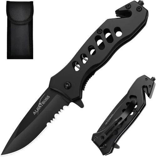 Miniatura 7 de ALBATROSS EDC - Navaja táctica plegable de bolsillo genial y afilada, cuchillos de apertura asistida por resorte SpeedSafe con bloqueo de línea