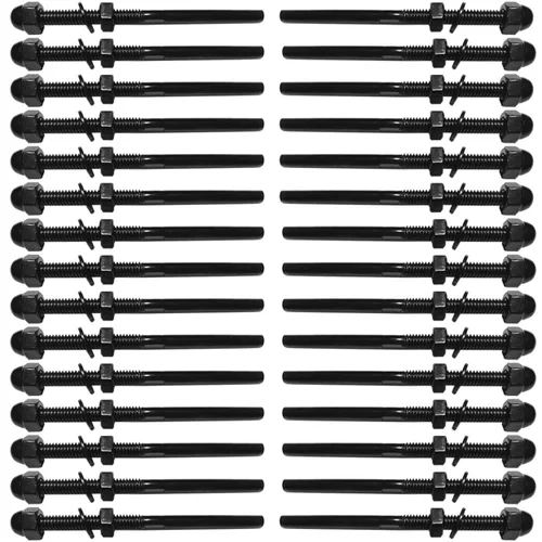 Accesorios de barandilla de cable negro 1/8, kit de sistema de barandilla de cable de acero inoxidable T316, tensor de espárragos, 60 piezas, para