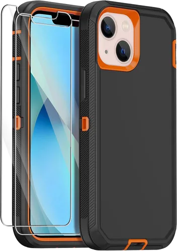 Miniatura 8 de Funda para iPhone 13 Mini con 2 protectores de pantalla, protección contra caídas a prueba de golpes, cuerpo completo, resistente, 3 capas, militar