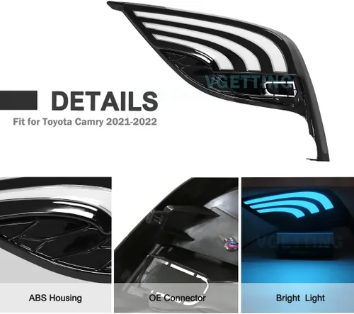 Miniatura 3 de Luz de circulación diurna para Toyota Camry 2021-2023 Reemplazo de luz antiniebla Tri-colores DRL con bombilla LED para Camry SE XSE Luz de Camry