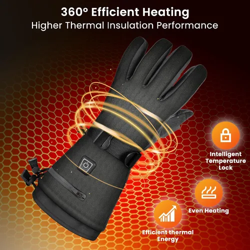 Miniatura 5 de MADETEC Guantes térmicos para hombres y mujeres, 7.4 V 22.2 Wh, batería recargable, guantes térmicos eléctricos, para pantalla táctil completa