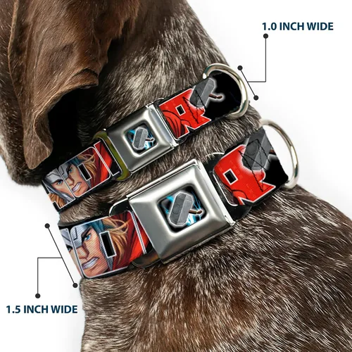 Miniatura 2 de buckle-down 9 – 15" Marvel Avengers perro collar poses/Martillo De Thor