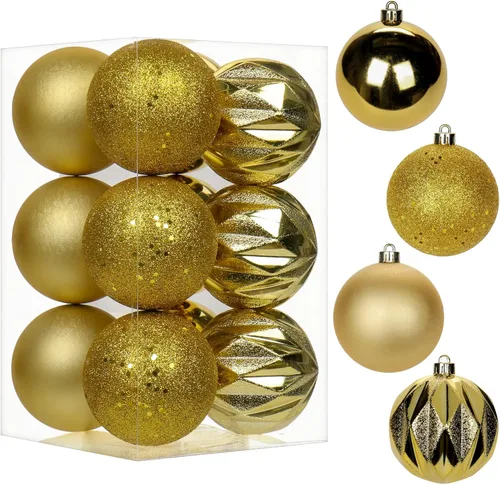 Miniatura 40 de 30 piezas de adornos de bola de árbol de Navidad irrompibles negros para decoración navideña