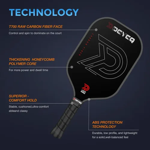 Miniatura 2 de DGYGQ Pickleball Paddles, T700SC Power Carbon Fiber Pickleball Paddle with Polypropylene Honeycomb Core, Increased Power for Ultimate Spin &