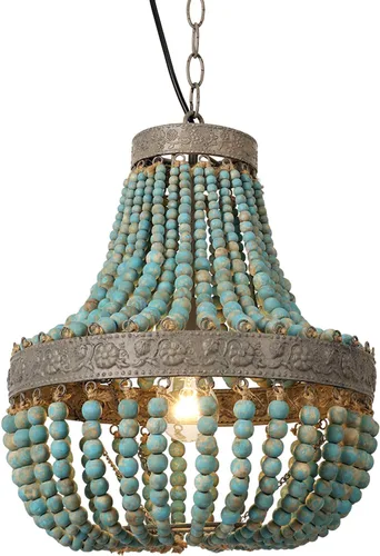 Miniatura 8 de Lámpara Colgante de Araña con Cuentas de Madera Bohemia Boho Playera Lámpara de Techo Accesorios de Iluminación