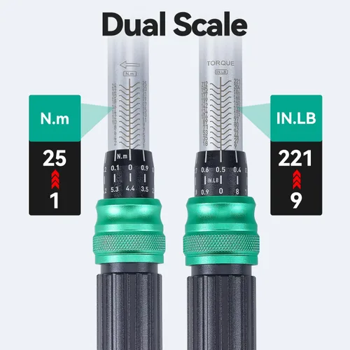 Miniatura 5 de Juego de Llave Dinamométrica para Bicicleta de 1/4", 45 Piezas, 1-25 Nm, ±3% de Precisión - Cabezal Fino de 72 Dientes, Juego de Puntas Múltiples