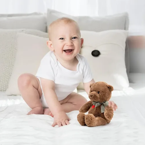 Miniatura 6 de Oso de Peluche Pequeño de 11.4" con Corazón Lindo Oso de Peluche Marrón Animales de Peluche Suave Oso de Peluche Juguetes de Peluche Regalos