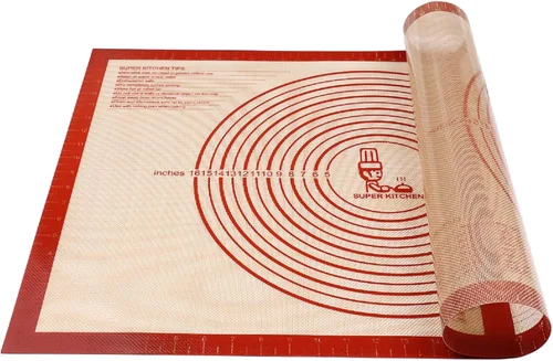 Tapete de Silicona Antideslizante para Pastelería Extra Grande con Medidas de 28'' por 20'' para Tapete de Horneado de Silicona, Mostrador,