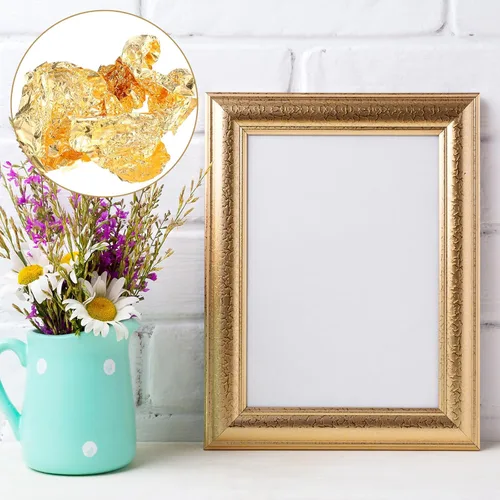 Miniatura 6 de 100 hojas imitación láminas de oro para decoración, arte, manualidades, tamaño 5.5 x 5.5 pulgadas, de Bememo