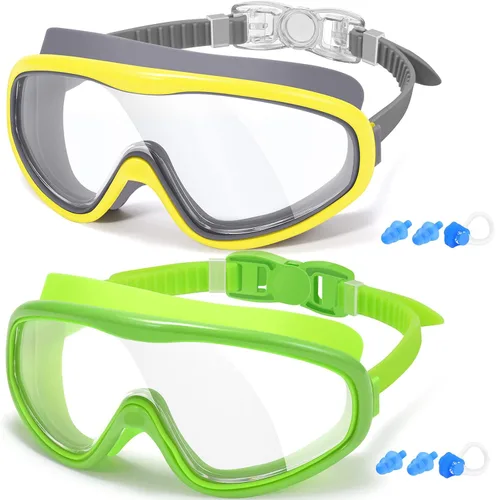 Braylin Gafas de natación para adultos, paquete de 2 gafas de natación de visión amplia para hombres, mujeres, jóvenes, adolescentes, antivaho y más